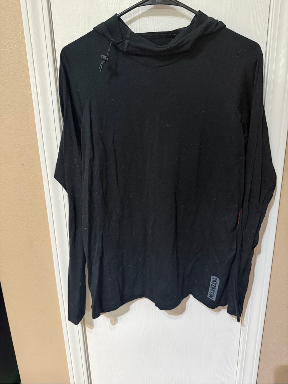 Melanzana Black Long Sleeve Hoodie Tee